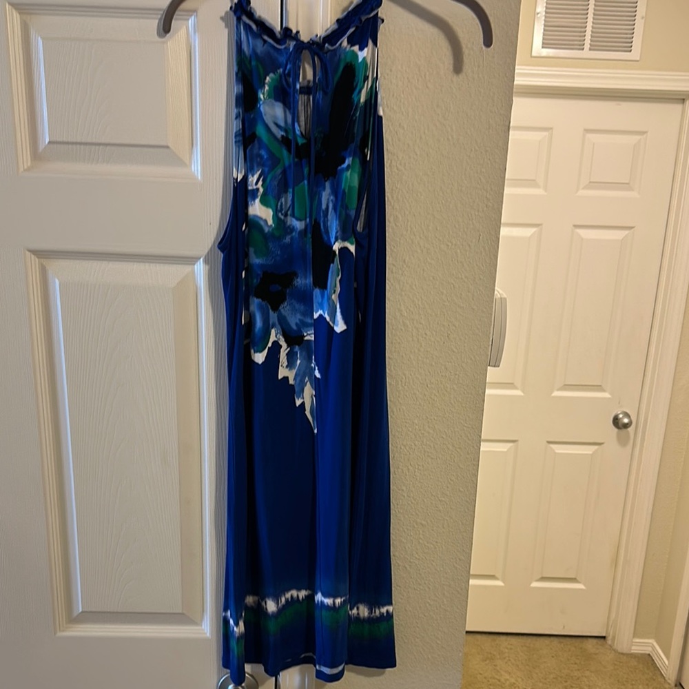 INC International Concepts Blue and Green Floral Dress - Picture 3 of 6